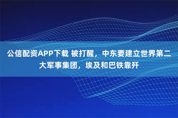 公信配资APP下载 被打醒，中东要建立世界第二大军事集团，埃及和巴铁靠歼