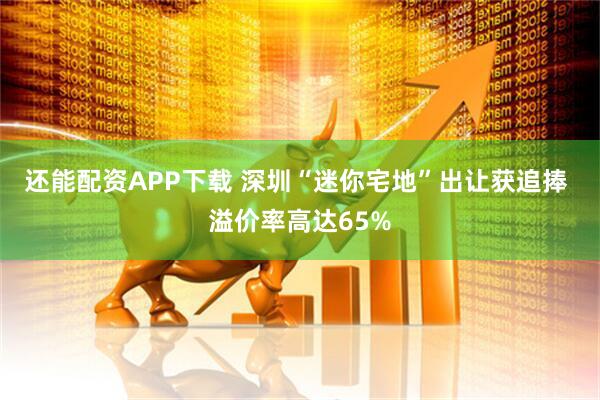 还能配资APP下载 深圳“迷你宅地”出让获追捧 溢价率高达65%